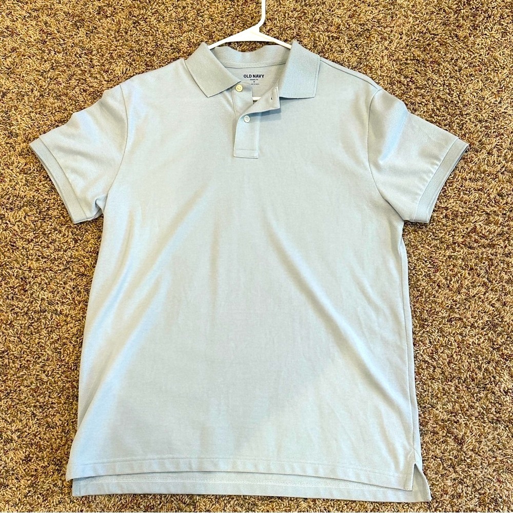 Old Navy Men’s Light Blue Polo Shirt Classic Size M